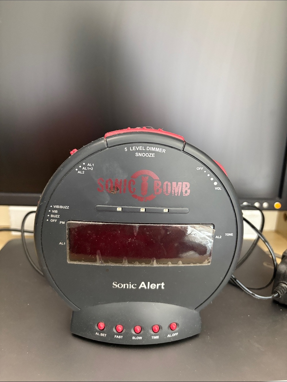 Sonic Bomb Alarm Clock - Black and Red